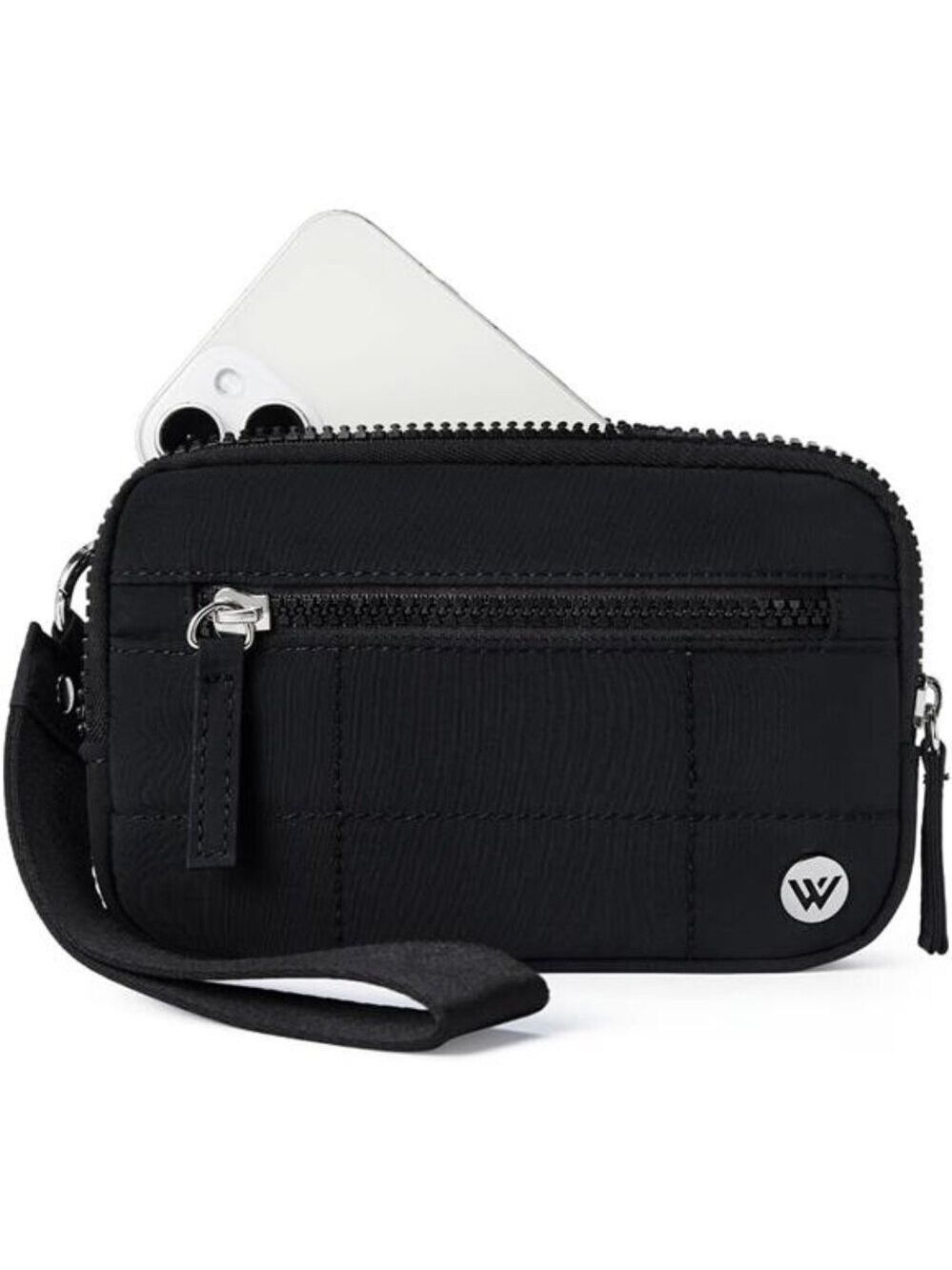 Womens Wristlet Wallet Quilted RFID Nylon Zipper Travel Purse Small Handbag